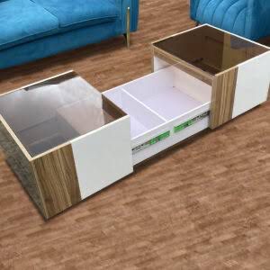 Modern Chrome & Glass Center Table